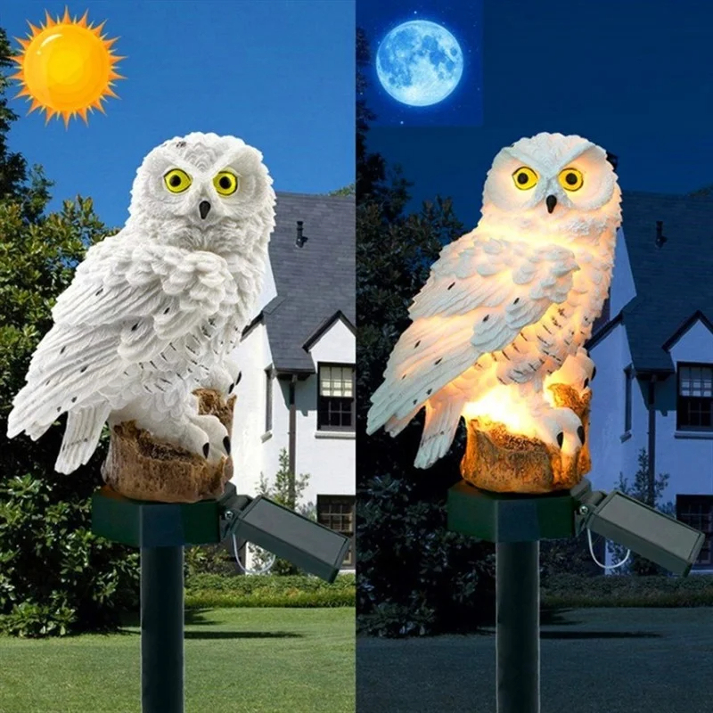 Solar Owl Statue Garden Light  - Outdoor Lighting And Landscape ulasan dan harga