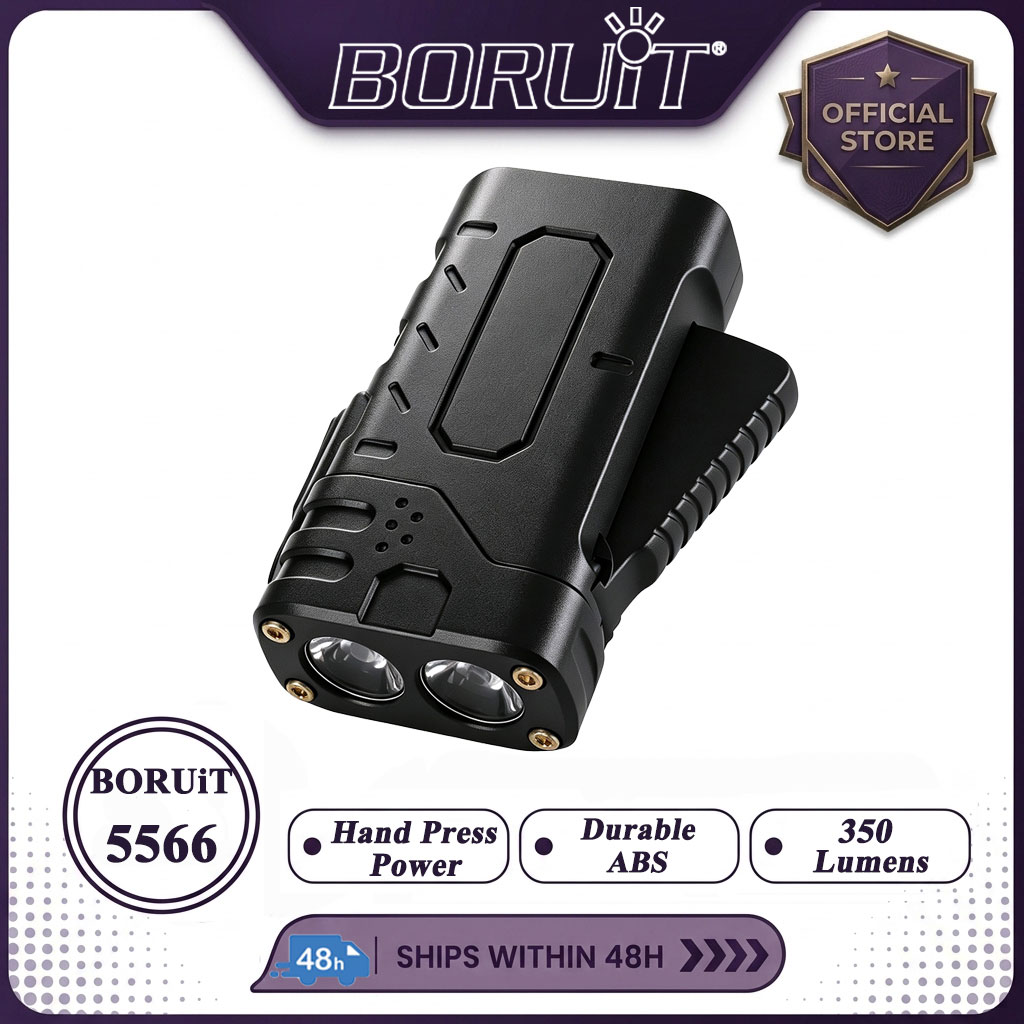 BORUIiT Hand Crank EDC LED Fla - Outdoor Lighting Black ulasan dan harga