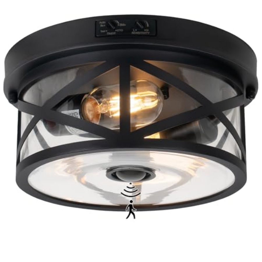 Motion Sensor Outdoor Ceiling  - Outdoor Lighting Black ulasan dan harga