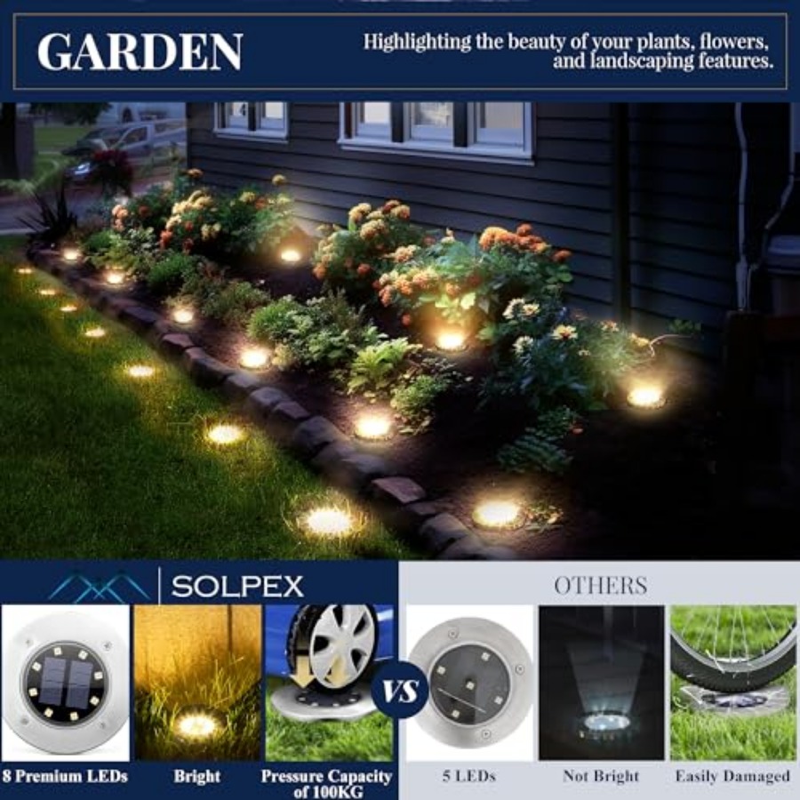 Solar Ground Lights Solar Ligh - Outdoor Lighting And Landscape ulasan dan harga